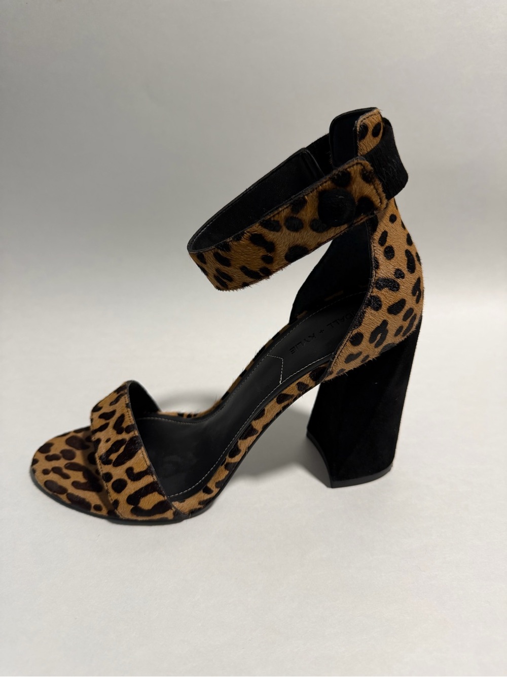 Kendall & Kylie Leopard Print Ankle-Strap Block Heel